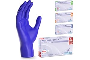 ARNOMED Gants nitrile taille S, gant bleu violet, 100 pièces/boîte, gants jetable sans accélérateur, non poudrés, sans latex, gants en caoutchouc hypoallergénique, gants en S, M, L, XL
