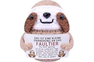 Mwmoeen Pocket Hug Positive Gehäkelte Faultier, Glück Faultier Anti Stress Geschenk, Beste Stressabbau Geschenke für Freunde und Verwandte, Positive Kartoffel Deutsch Ersatz