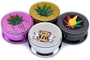 S STUARTS DIRECT LIMITED Plastic Herb Grinder 3 Part Magnetic Shark Teeth Assorted Colours, 60mm 3 Piece Herb Grinders, Portable and Pocket Size, Smell Proof Airtight Stash Compartment (Black-Chrome)