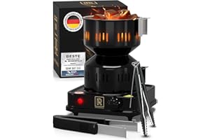 Allume charbon chicha M. ROSENFELD FIRE Tower 3.0 avec câble de 150 cm, Allume charbon electrique panier à charbon amovible et 2 pince + accessoires pour narguilé. Allumage grille Spirale en acier 304