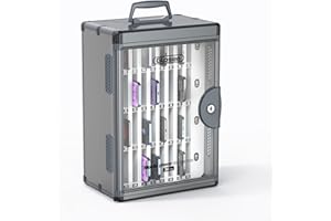 Glosen Handy-aufbewahrungsschrank, Handy-schließfach aufbewahrungsschrank [Wandmontiert] [Aluminiumlegierung] Handy-aufbewahrung mit Griff für Klassenzimmer Büro Prüfung (36 Slots/Schwarz)