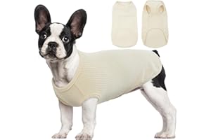 Hjumarayan Hundepullover Kleine Hunde - Hundeshirt Dünn Hunde Pullover Sonnenschutz Tshirt Elastisch Hundepulli Gestreifte Shirt Pullis für Chihuahua Yorkshire Terrier (Beige S)
