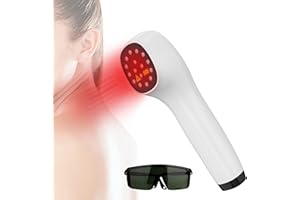 Jitesy Rotlichttherapiegerät, tragbare Nahinfrarot-Lichttherapie, Kaltlasergerät für Mensch/Tierarzt mit Schutzbrille zur Linderung von Rücken-, Muskel-, Knie-, Gelenk-, Nacken- und Schulterschmerzen