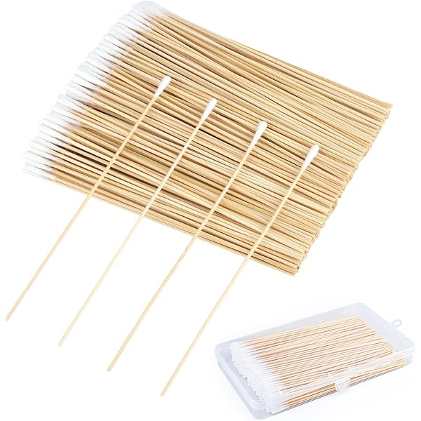 400 Stück Wattestäbchen Mit Holzgriff – 15 Cm Lang, Einseitig, Für Make-up, Reinigung & Basteln