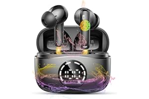 CHALVH Auriculares Inalámbricos Bluetooth, Auriculares Bluetooth 5.4 HiFi Estéreo, 48H Cascos Inalambricos Bluetooth con ENC Reducción de Ruido, Pantalla LED, Carga Rápida USB-C, IPX7 Impermeable Audifonos