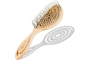 CHIARA AMBRA Brosse Démêlante Bio-Friendly - Brosse à Cheveux Demelante sans Tirer Cheveux Bouclés Épais - Brosse a Cheveux Ventilée Vegan - Brosses Anti-Casse - Orange