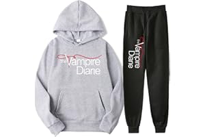 DROLA The Vampire Diaries Hoodie + Pantalon Ensemble, série télévisée Unisexe Imprimer Costume Deux pièces décontracté pour Femmes