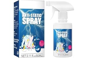 RAKIUTY Antistatisches Spray für Kleidung, Antistatisches Spray, Sprays für Stoffe, Anti-Falten-Sprays mit antistatischer Wirkung, effektiv reduziert statische Elektrizität, 60 ml