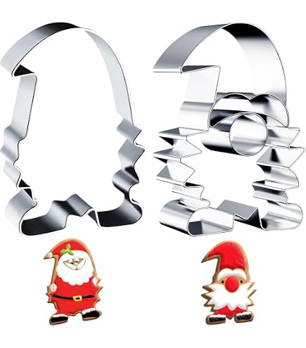 Lot De 3 Emporte-pièces Noël En Inox - Formes Père Noël, Lutin Et élan Pour Biscuits