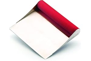 Rachael Ray 56688 Gadgets Stainless Steel Pastry Scraper/Bench Scrape/Kitchen Tool for Baking and Cooking/Dishwasher Safe, Red