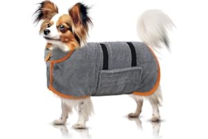 AERZOUSER Ropa y Toalla de Secado Rápido para Perro, Bata de Baño Absorbente (XS)
