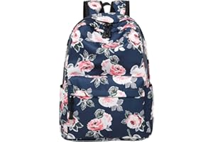 ODOKEI Sac a Dos Scolaire College Lycee Fleuri Fille Ado Sac à Dos Collège École Lycée Cartable Sac a Dos Ecole Ados Daypack Sacs Scolaires Grand Sac à Dos Femme Portable Ordinateur Ville Voyage Loisir