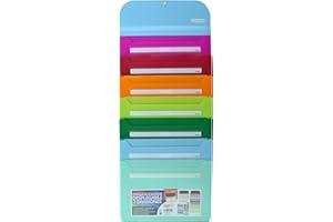 Carpeta de gomas con 7 departamentos - REF. 47011AC - con Colgador metálico, Cierre de Gomas, Tarjeta Horario Frontal y Gran Capacidad por Colorline by Office Box (Azul Claro)