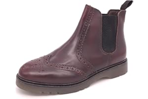 Frank James Warkton Mens Leather Brogue Pull On Dealer Chelsea Boots