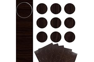 DecoMeister Tapas Adhesivas para Tornillos Agujeros Tapones para Muebles Madera Tapa Embellecedora Pegatinas para Tapar Armario Escritorio Patrón Castaño Wenge Ø 20mm Juego de 45 Piezas