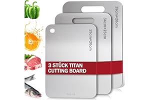 BAFEIL S316 tytanowa deska do krojenia ze stali nierdzewnej, dwustronna deska do krojenia żywności, tytanowa deska do krojenia mięsa, owoców, warzyw