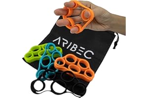 ARIBEC Set 4 Extensor Dedo, Fortalecedor de Agarre De Mano Profesional, Rehabilitación mano