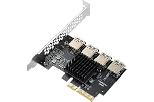 YABOANG Nuovo Riser PCIe da 1 a 4, scheda Riser splitter PCI Express da 4X a 16X, adattatore convertitore PCI-E a 4 USB 3.0 esterno con grande dissipatore, scheda di espansione moltiplicatore PCIE