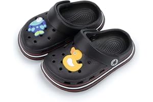 GINZER Toddler/Baby Boys Girls Kids Cute Slip-on Beach Slipper, Garden Water Shoes Outdoor Summer Clogs Sandals, Lightweight Pool Shower Slipper