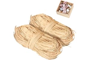 DYIOUXIN Rafia Natural,Rafia Tejer,Rafia Natural Rollo,Cuerda de Rafia Marrón,Rafia para Tejer,para Manualidades Decorativas,Tejido de Caña,Relleno para Cajas Regalos
