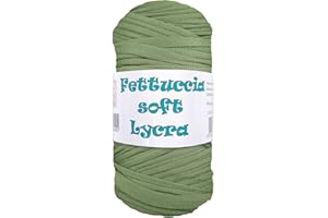 AZ MERCERIE Fettuccia per Borse in Lycra Soft ad Uncinetto e Ferri MAS 400gr/105 mt. Ideale per Borse, Zaini, Cestini, Tappeti. (salvia 44)