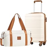 COOLIFE Ryanair Cabin Suitcase 55x35x20cm + 40x25x20 EasyJet Hand Luggage | Tough ABS, 4 Dual Wheels 360&deg;, TSA, Lightweight -