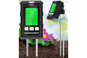 WADEO Miernik wilgotności gleby, 6 w 1, miernik gleby, miernik pH, wilgotność, temperatura, wilgotność otoczenia, światło słoneczne, substancje odżywcze, do ogrodu, gospodarstwa rolnego, powierzchni