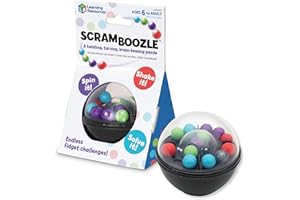 Learning Resources Scramboozle Puzzleball, Denkspiel ab 6 Jahren, Reisespiel für Kinder, Knobelspiel mit Murmeln, Konzentrationsspiel für Jungen & Mädchen, Logikspiel für unterwegs