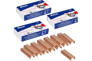 Bossram Punti Metallici Universali, Punti 6/4 mm Standard per spillatrice, Oro, 3000 pezzi