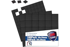 Wukong Samoprzylepne płytki magnetyczne, 150 sztuk, 10 x 10 mm i 20 x 20 mm, magnesy samoprzylepne, płaskie magnesy, elastyczna folia magnetyczna, samoprzylepna do zdjęć i innych