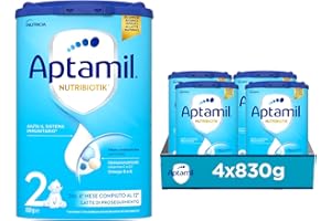 APTAMIL 2 - Latte in Polvere per Neonati dal 6° Mese Compiuto al 12° - 3320 grammi (4 confezioni da 830g)