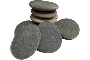 juexiyarticle 8 Stücke Flach Steine Groß zum Bemalen,Naturkiesel Dekorativer Malen Kieselsteine Deko,5-8cm