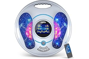 ‎CRELIVER Durchblutungs-Stimulator für Füße und Beine,Fußmassagegerät Elektrisch verbessert die Fußdurchblutung und Neuropathie Besitz 25 Modi 99 Intensitätsstufen für Fußschmerzen zu lindern-Grau