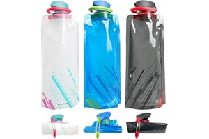 hautllaif 700ml Large Foldable Water Bottle Fully Collapsible Stock Bottle, Portable Water Bottle for Running Cycling outdoor,3 Pack