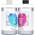 1300ml Epoxy Resin Kit,Crystal Clear Epoxy Resins for Casting, 1:1 Ratio Crystal Clear Resin Coating with Sticks,Cups and Gloves,Resin and Hardener Kit for DIY Art, Jewelry, Table Top, Molds, Wood