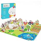 Merle Toys - Fädelspiel auf dem Bauernhof: Montessori Spielzeug für Kinder ab 2 Jahren, Motorikspielzeug aus Holz, Kinderspie