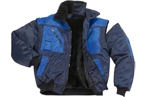 securesse Pilotenjacke 4 in 1-Funktion warme Winterjacke Arbeitsjacke Outdoorjacke