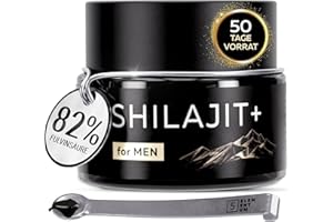 ‎5 ELEMENTUM Original Shilajit Himalaya Harz gereinigt mit Nachtkerzenöl 25g – 82% Fulvinsäure Mumijo Shilajit Hochdosiert I 60 Tage Sonnen-Trocknung I Traditionelle Handernte Inkl. 500mg Dosierlöffel
