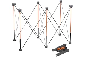 BORA Centipede CT6 przenośny składany stojak roboczy z paskiem do przenoszenia, składany stół warsztatowy, stół konstrukcyjny, wsparcie, koń piłowy, 6 m x 120 cm, wysokość robocza 91 cm, nośność 1,1