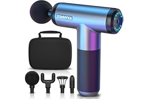 ZOVHYYA Pistola Massaggiante Mini Pistola Massaggio Muscolare 6 Velocità Massaggiatore Elettrica 3200rpm con 4 Testine e 4000mAh Portatile Percussione a Tessuti Profondi Rilassare i Muscoli Tipo C
