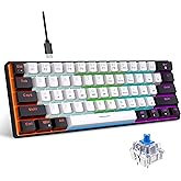 Tastiera Bluetooth 60% Tastiera Da Gioco Meccanica, 68 Tasti Compatto Tastiera Gaming 65 Tastiera Gaming Cablata USB Tipo C