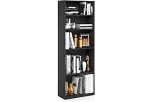 Furinno JAYA Simply Home 5-Shelf Bookcase, Black, Blackwood