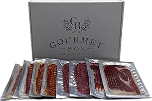 Cesta Gourmet para regalar,Lote de Ibéricos loncheados,Gourmet Box ZAMORA-Jamón,Lomo,Chorizo,Salchichón (Pack 500gr.)