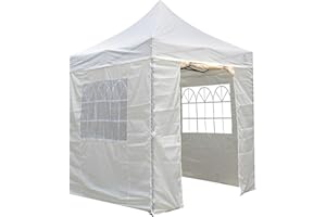 All Seasons Gazebos 2.5 x 2.5m Heavy Duty, Fully Waterproof Pop up Gazebo With 4 Side Walls (Cream)