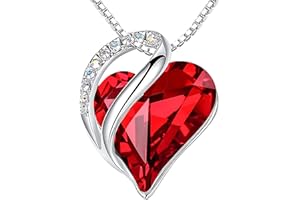 Leafael Infinito Amore Cuore Collana Argento, Pietra di nascita collana donna con cristalli curativi, Senza allergie Gioielli Regalo Donna, ciondoli per collane con scatola regalo inclusa