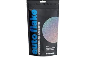 Hemway Ultra Fine/Extra Fine Automotive Glitter Métal Flake 100 g 3,5 oz 1/128" 0.2mm 0,008" Peinture additif 100 g pour Une Utilisation avec Moteur de Voiture vélo Van Peinture (Argent Holographic)