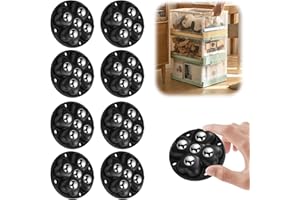 Cxqbsmy 8 PCS Small Furniture Casters, Self Adhesive Castor Wheels, 360° Rotation Smooth Ball Bearing Wheels, Castor Wheels for Furniture, Home Appliances, Kitchen, Office (Black)