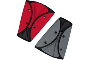 Hysagtek 2Pcs Seat Belt Adjusters Pads Seat Belt Safety Covers Device Protector Seat Belt Positioner (Red + Grey)