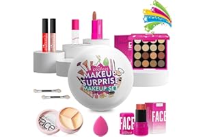 Flygragon Coffret Maquillage Femme ado Beauté 10 Pièces - Palette Maquillage Yeux, Rouge à lèvres, gloss, huile pour les lèvres, correcteur - Calendrier de l'avent Idée Cadeau Makeup Débutantes