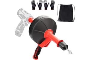 DKBT Stura Lavandini e Scarichi Professionale 8 Metri Molla Sturatubi, Sgorga Lavandini e Scarichi professionale,Stura Tubi di Scarico,Sonda Sturatubi per Trapano,lo Sturalavandino per Bagno